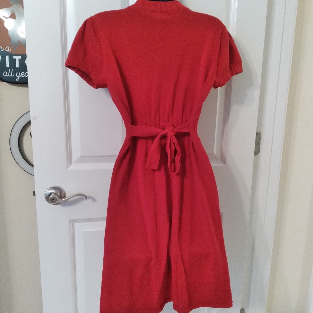 #700 Girls XL xhilaration Knit Dress Red Tie - Picture 6 of 16
